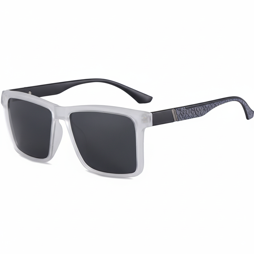 The Signature Square | Modern Minimalist Designer Sunglasses – The YUMI Edit Transparent Gray